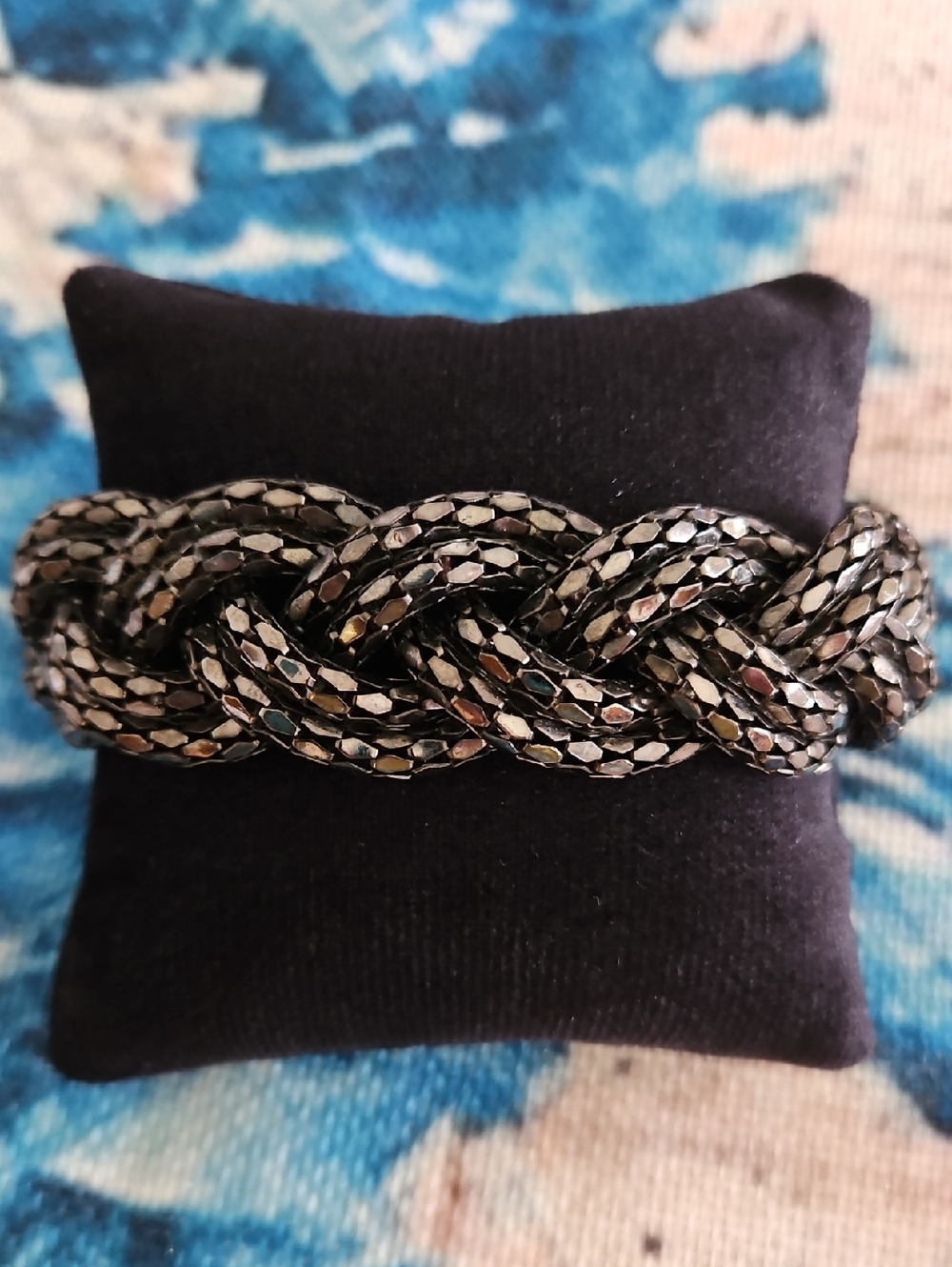 Braided Metallic Rope Bracelet Gunmetal